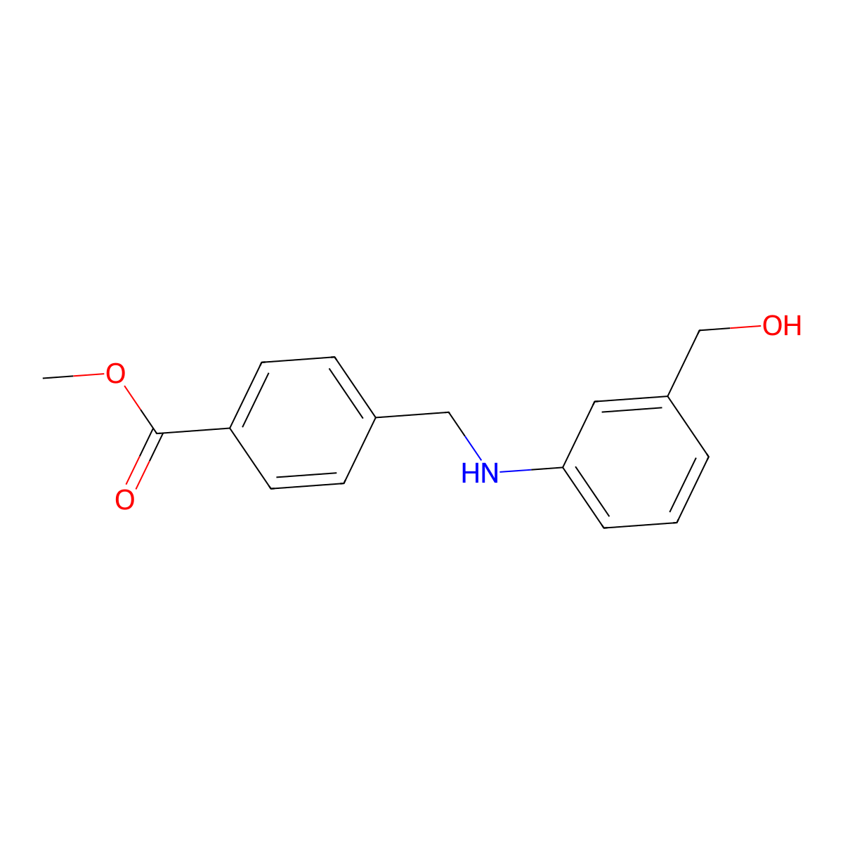 Methyl 4-(((3-(hydroxymethyl)phenyl)amino)methyl)benzoate molecular structure, CAS 1152946-32-1