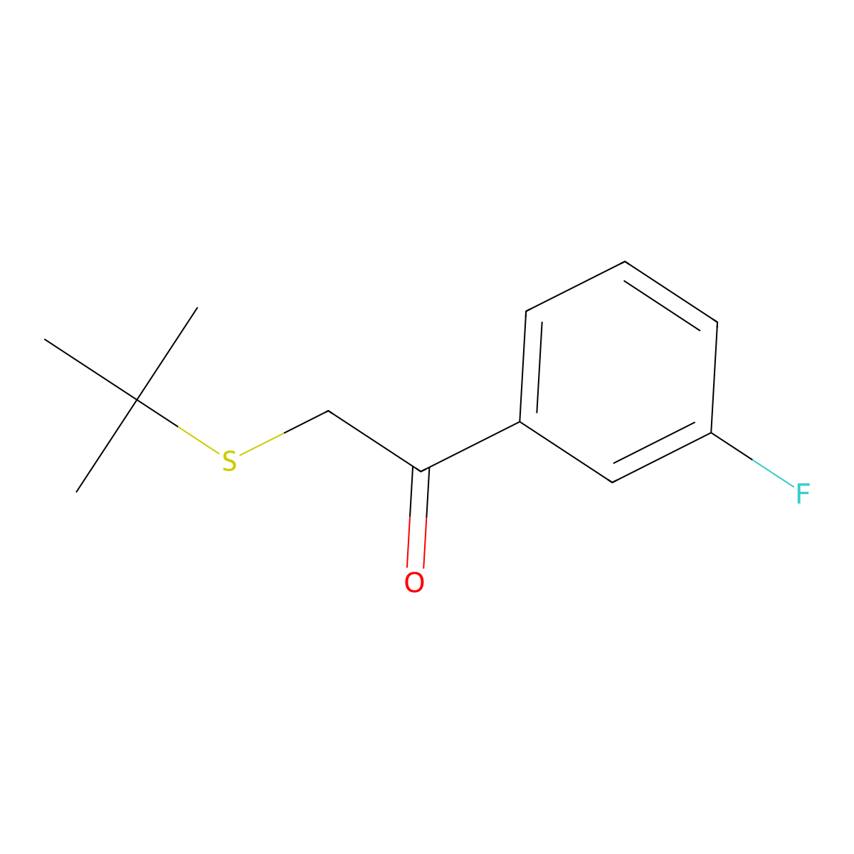 2-(Tert-butylthio)-1-(3-fluorophenyl)ethan-1-one molecular structure, CAS 1152948-78-1