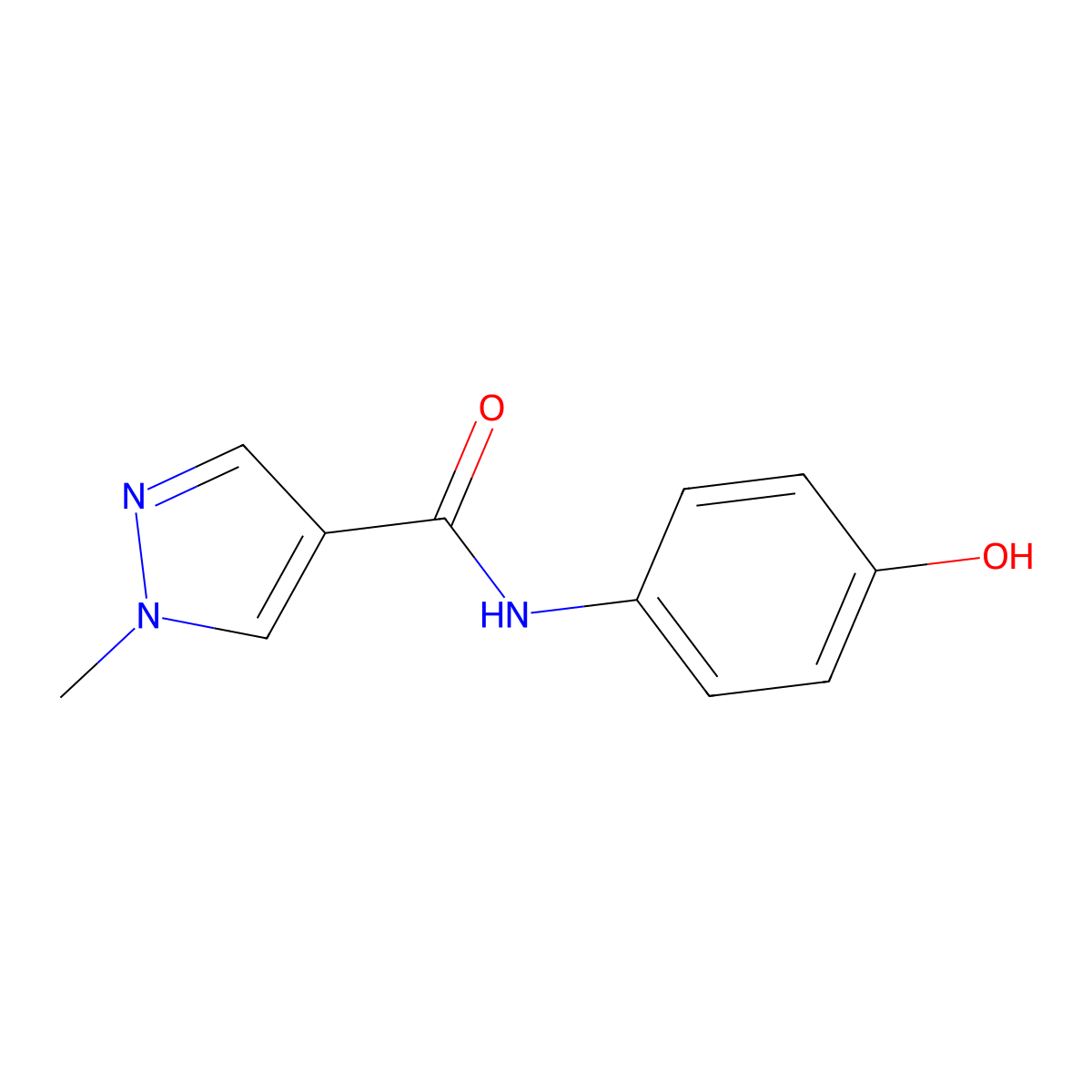 N-(4-hydroxyphenyl)-1-methyl-1H-pyrazole-4-carboxamide molecular structure, CAS 1152949-71-7