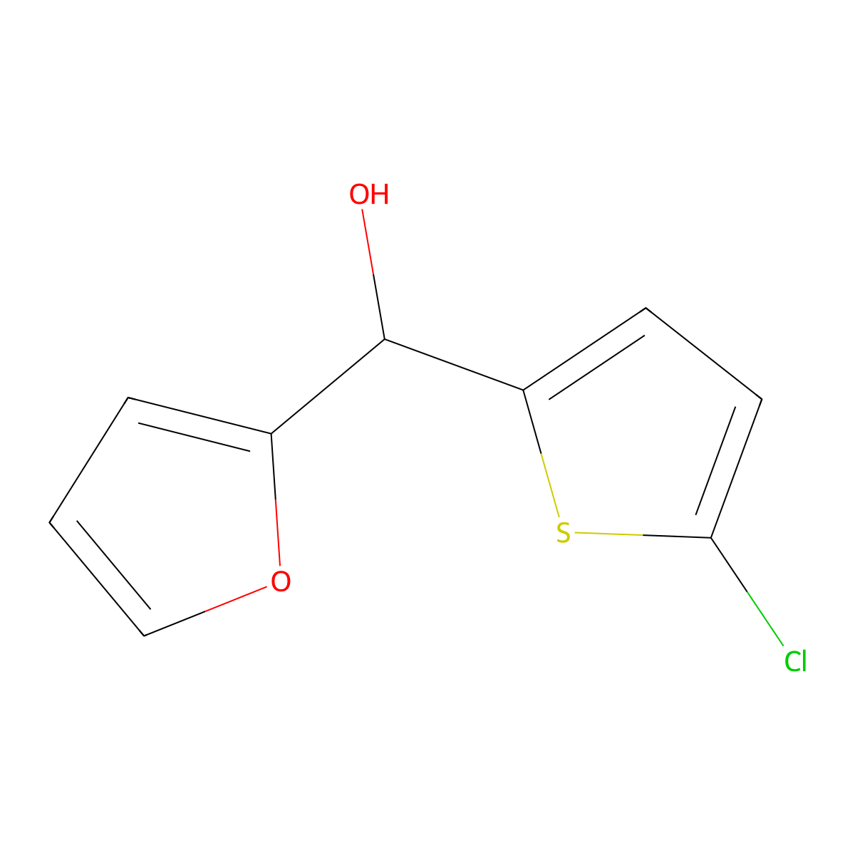 2-Chloro-5-thienyl-(2-furyl)methanol molecular structure, CAS 1152950-42-9