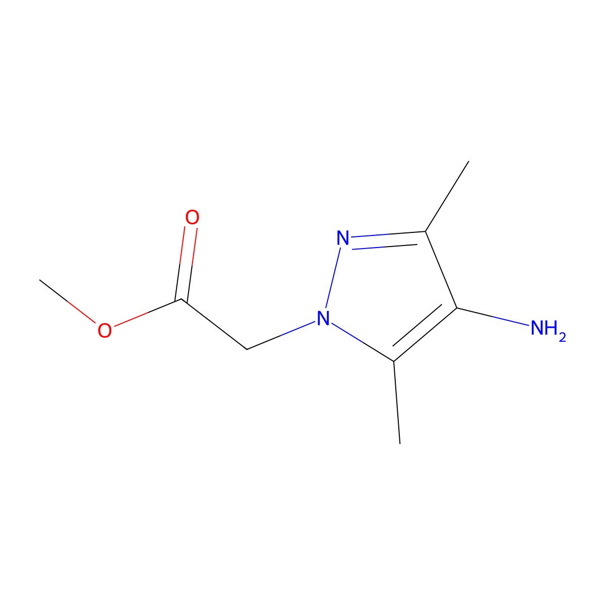 Methyl 2-(4-amino-3,5-dimethyl-1H-pyrazol-1-YL)acetate molecular structure, CAS 1152950-66-7