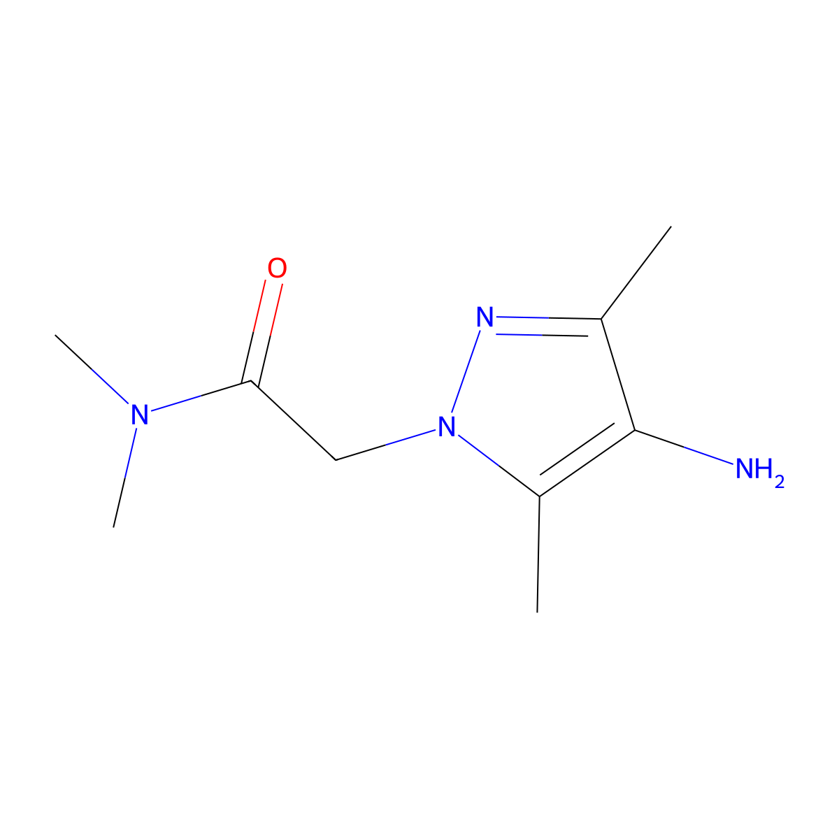 2-(4-amino-3,5-dimethyl-1H-pyrazol-1-yl)-N,N-dimethylacetamide molecular structure, CAS 1152950-81-6
