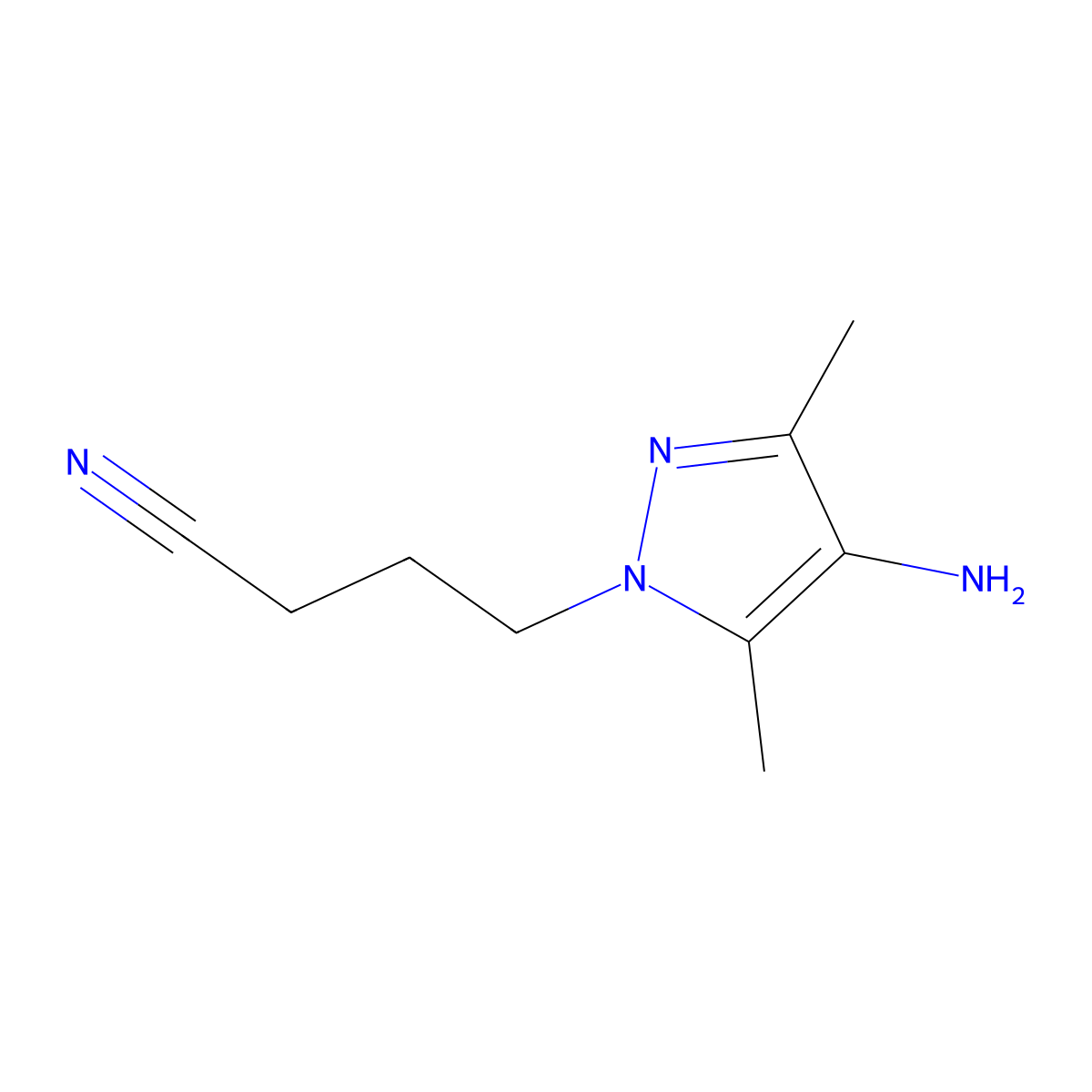 4-(4-Amino-3,5-dimethyl-1H-pyrazol-1-YL)butanenitrile molecular structure, CAS 1152951-11-5