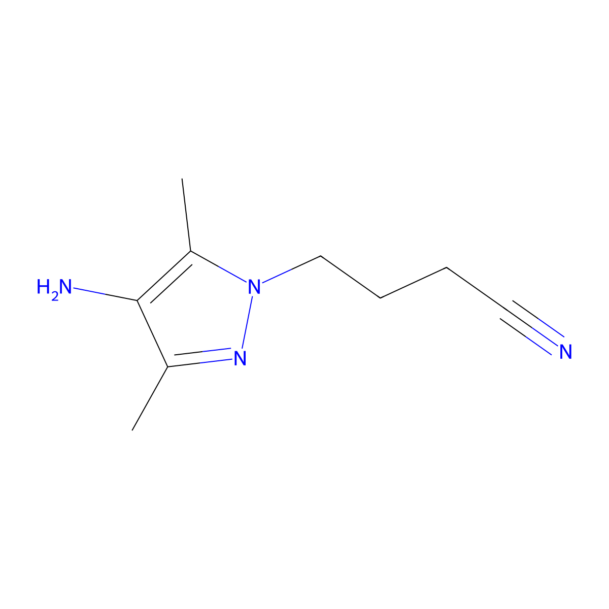 4-(4-Amino-3,5-dimethyl-1H-pyrazol-1-YL)butanenitrile molecular structure, CAS 1152951-11-5