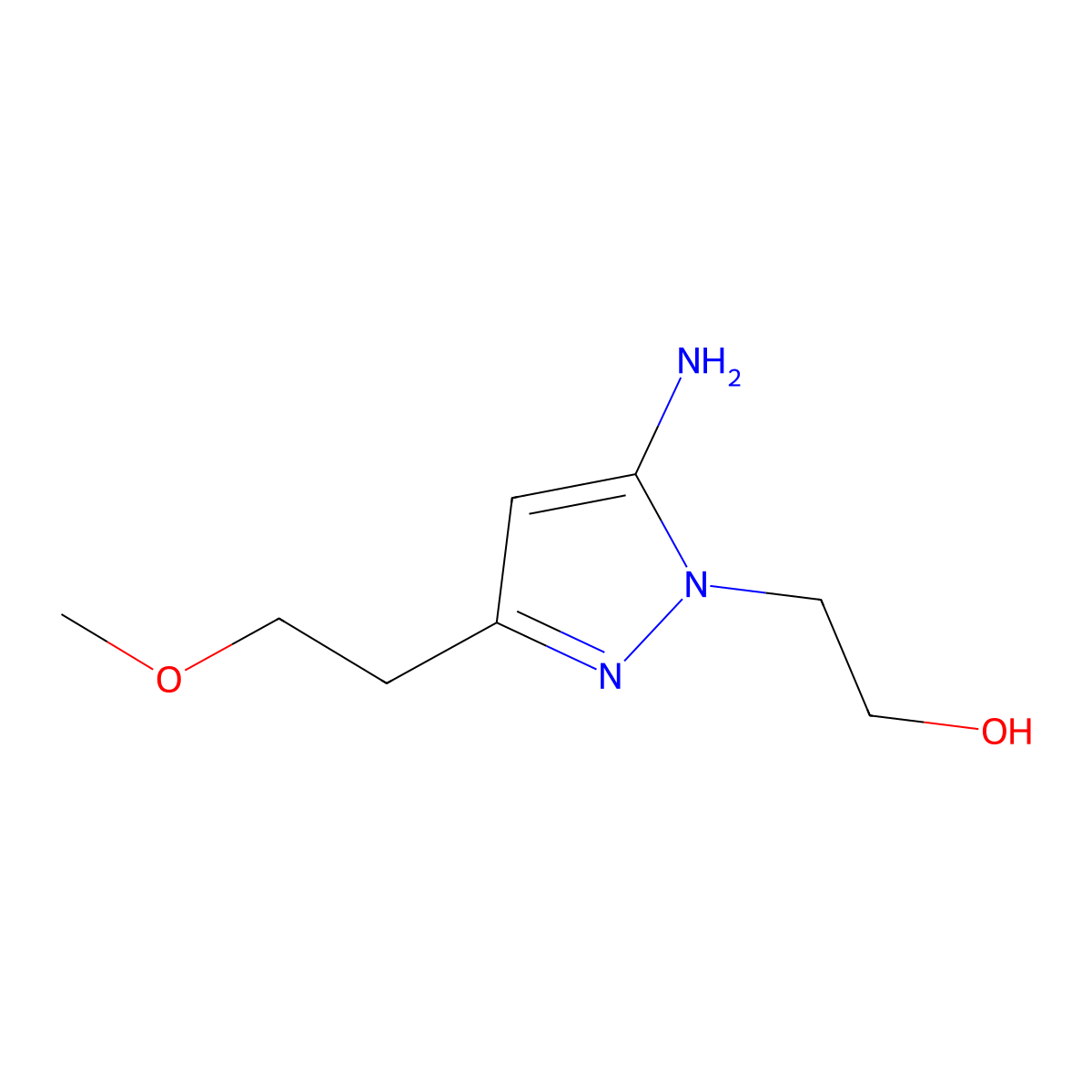 2-(5-Amino-3-(2-methoxyethyl)-1h-pyrazol-1-yl)ethan-1-ol molecular structure, CAS 1152952-69-6