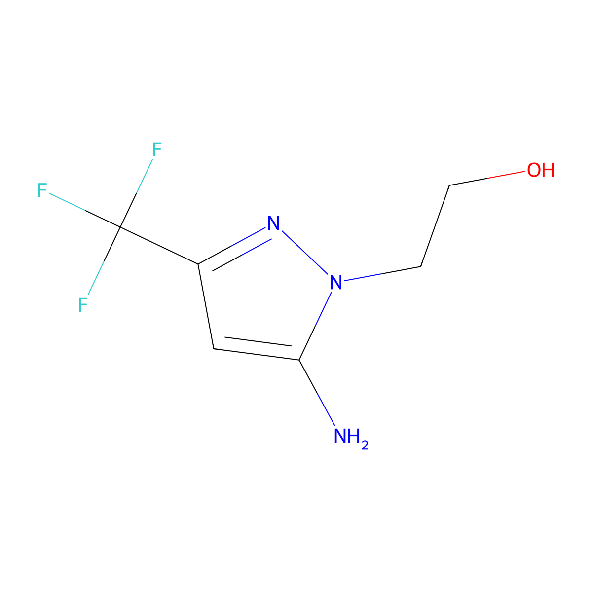 2-(5-amino-3-(trifluoromethyl)-1H-pyrazol-1-yl)ethan-1-ol molecular structure, CAS 1152952-75-4