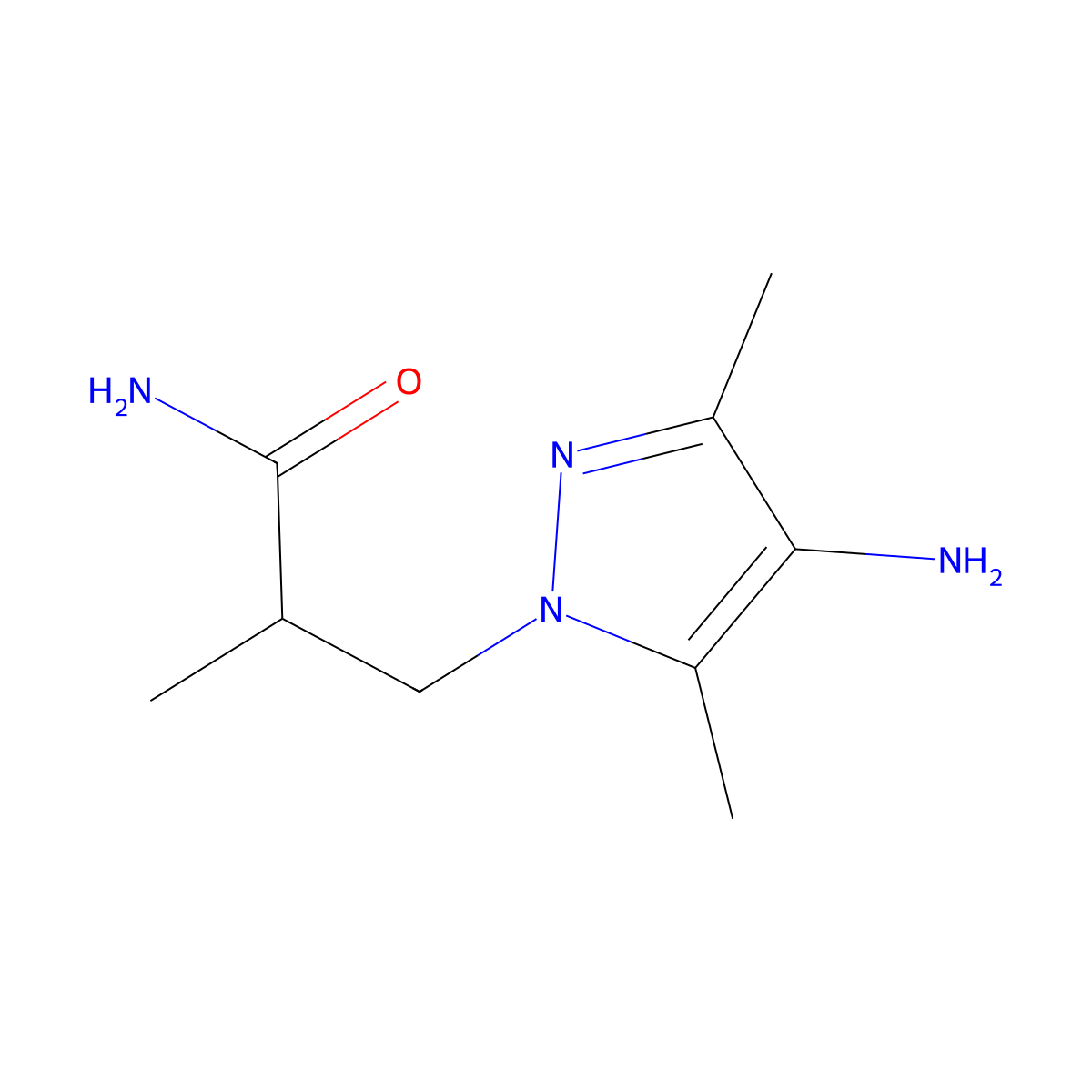 3-(4-Amino-3,5-dimethyl-1H-pyrazol-1-YL)-2-methylpropanamide molecular structure, CAS 1152955-73-1