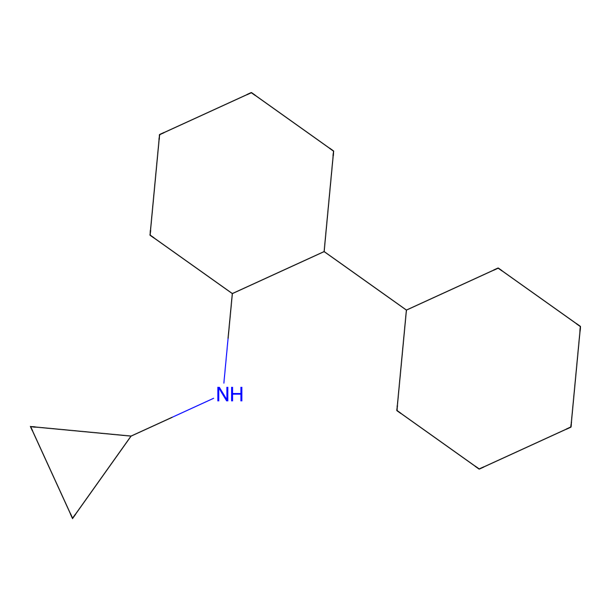 2-cyclohexyl-N-cyclopropylcyclohexan-1-amine molecular structure, CAS 1152956-96-1