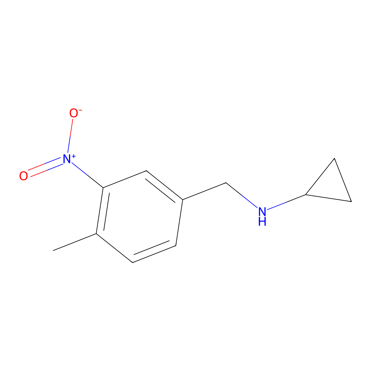 N-[(4-methyl-3-nitrophenyl)methyl]cyclopropanamine molecular structure, CAS 1152957-06-6