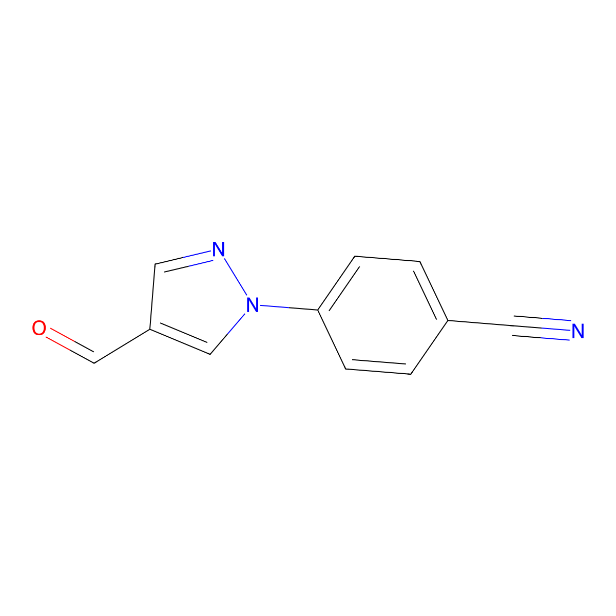 4-(4-formyl-1H-pyrazol-1-yl)benzonitrile molecular structure, CAS 1152958-56-9