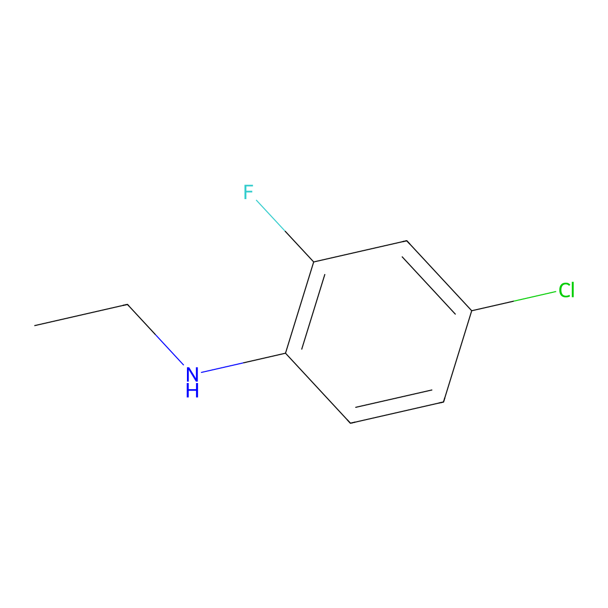 4-chloro-N-ethyl-2-fluoroaniline molecular structure, CAS 1152960-41-2