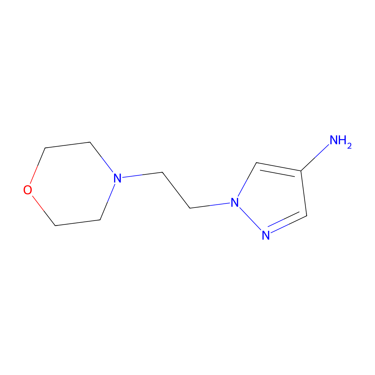 1-[2-(morpholin-4-yl)ethyl]-1H-pyrazol-4-amine molecular structure, CAS 1152961-27-7