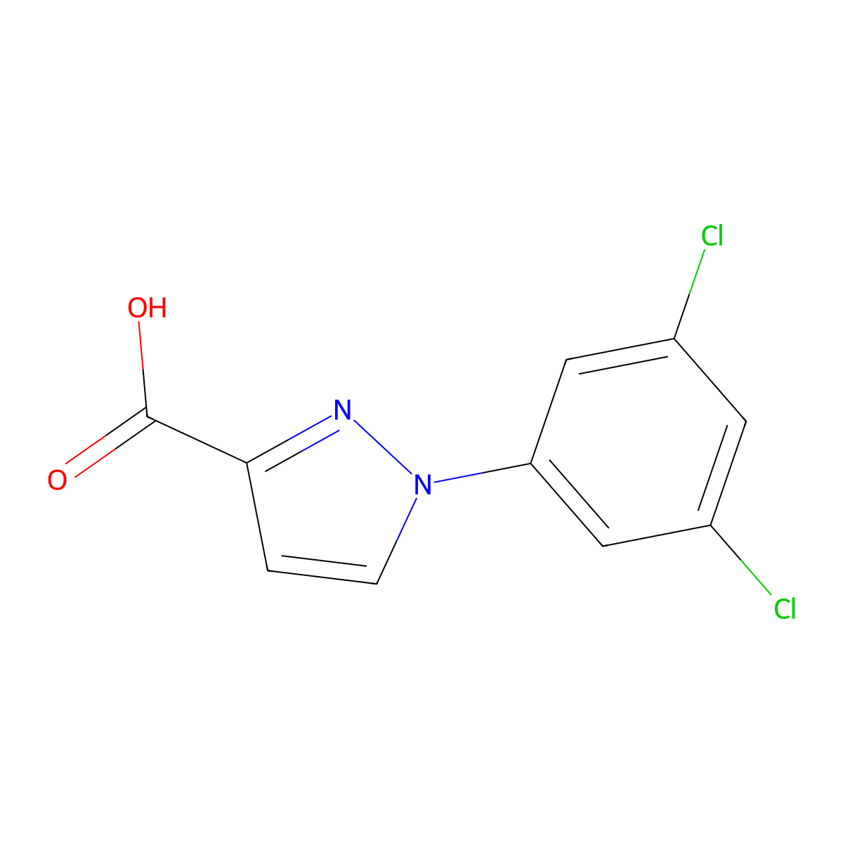 1-(3,5-dichlorophenyl)-1H-pyrazole-3-carboxylic acid molecular structure, CAS 1152963-18-2