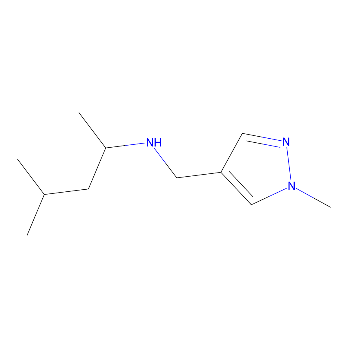 [(1-Methyl-1H-pyrazol-4-yl)methyl](4-methylpentan-2-yl)amine molecular structure, CAS 1152963-27-3