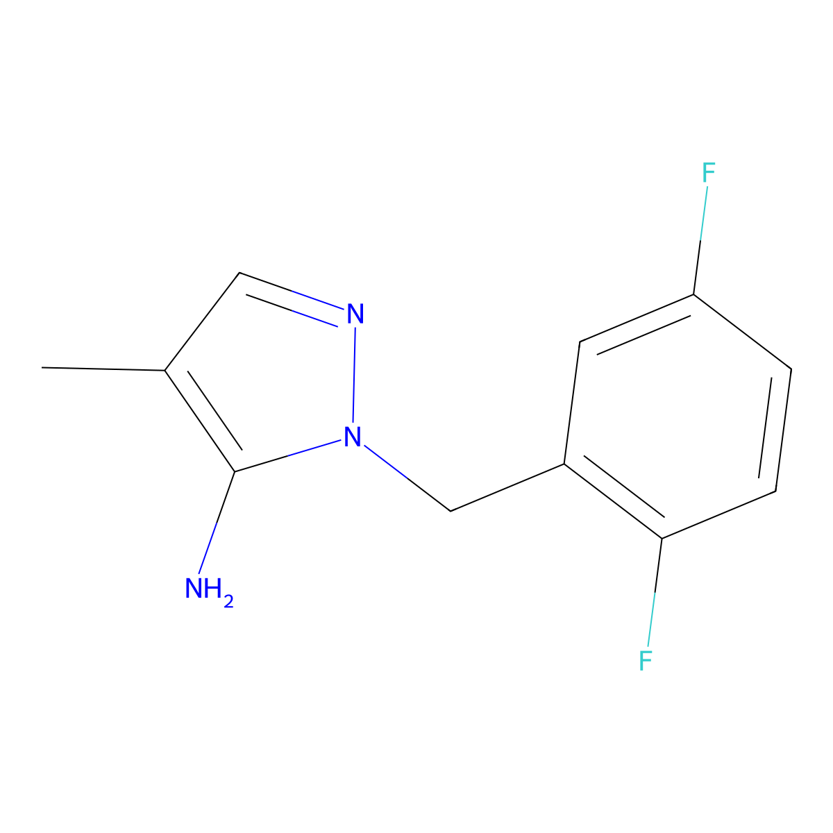 1-[(2,5-Difluorophenyl)methyl]-4-methyl-1h-pyrazol-5-amine molecular structure, CAS 1152964-00-5