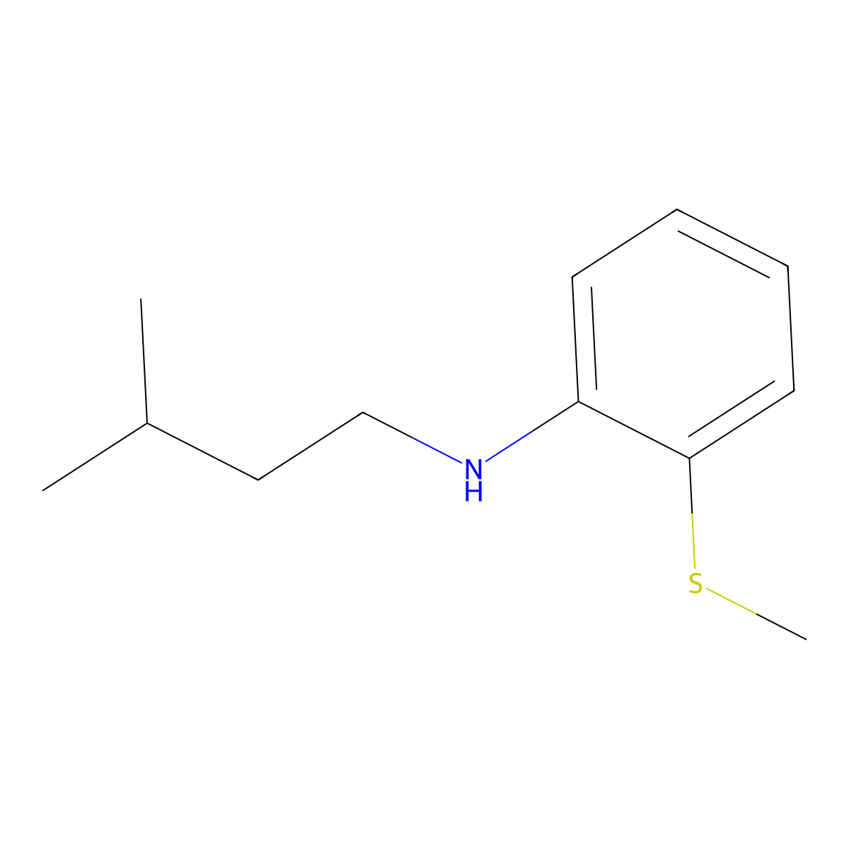 N-(3-Methylbutyl)-2-(methylsulfanyl)aniline molecular structure, CAS 1152964-01-6