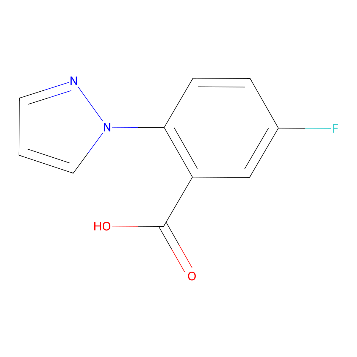 5-fluoro-2-(1H-pyrazol-1-yl)benzoic acid molecular structure, CAS 1152964-04-9