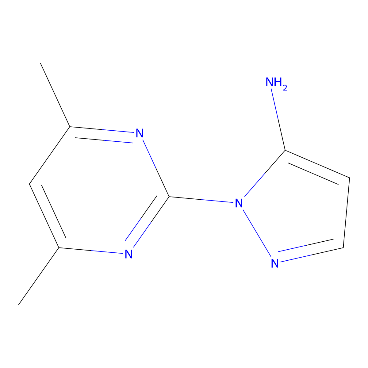 1-(4,6-dimethylpyrimidin-2-yl)-1H-pyrazol-5-amine molecular structure, CAS 1152964-30-1