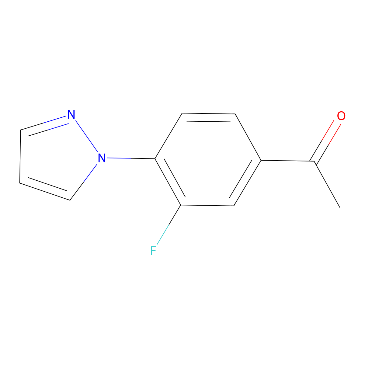 3'-Fluoro-4'-(1-pyrazolyl)acetophenone molecular structure, CAS 1152964-31-2