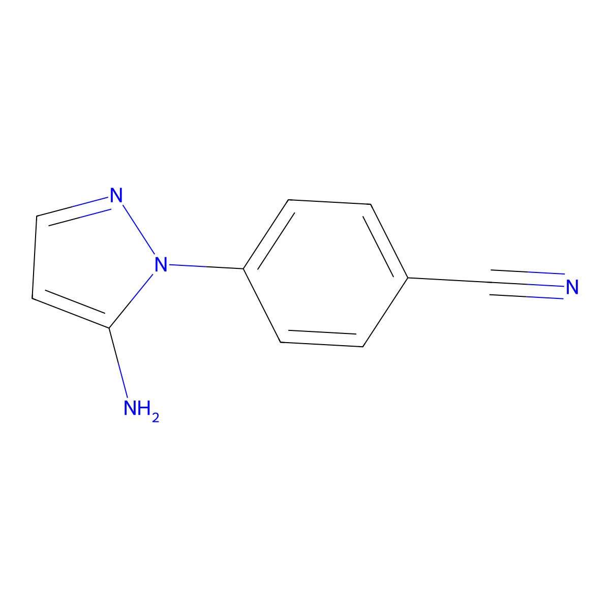 4-(5-amino-1H-pyrazol-1-yl)benzonitrile molecular structure, CAS 1152964-72-1