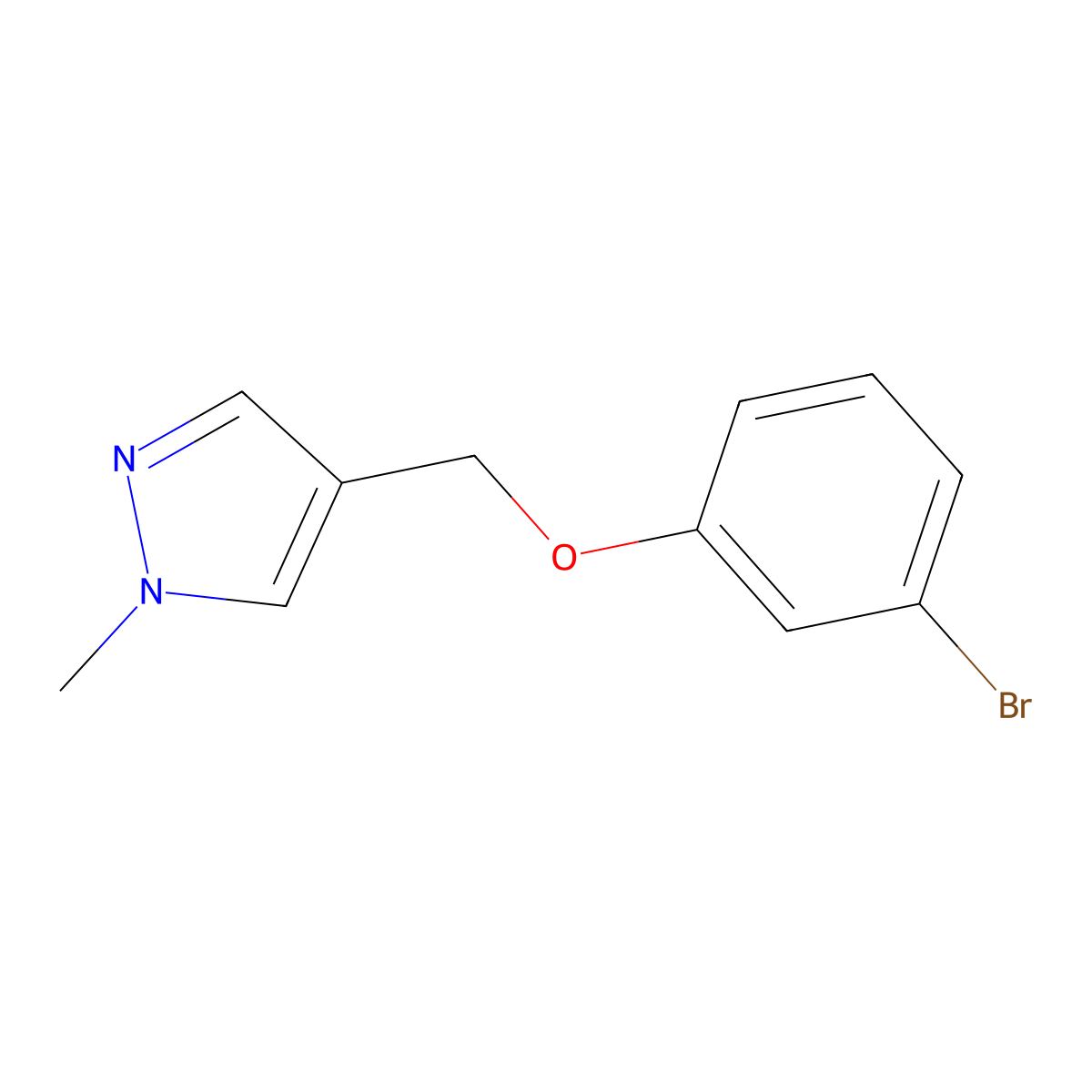 4-[(3-bromophenoxy)methyl]-1-methyl-1H-pyrazole molecular structure, CAS 1152965-67-7