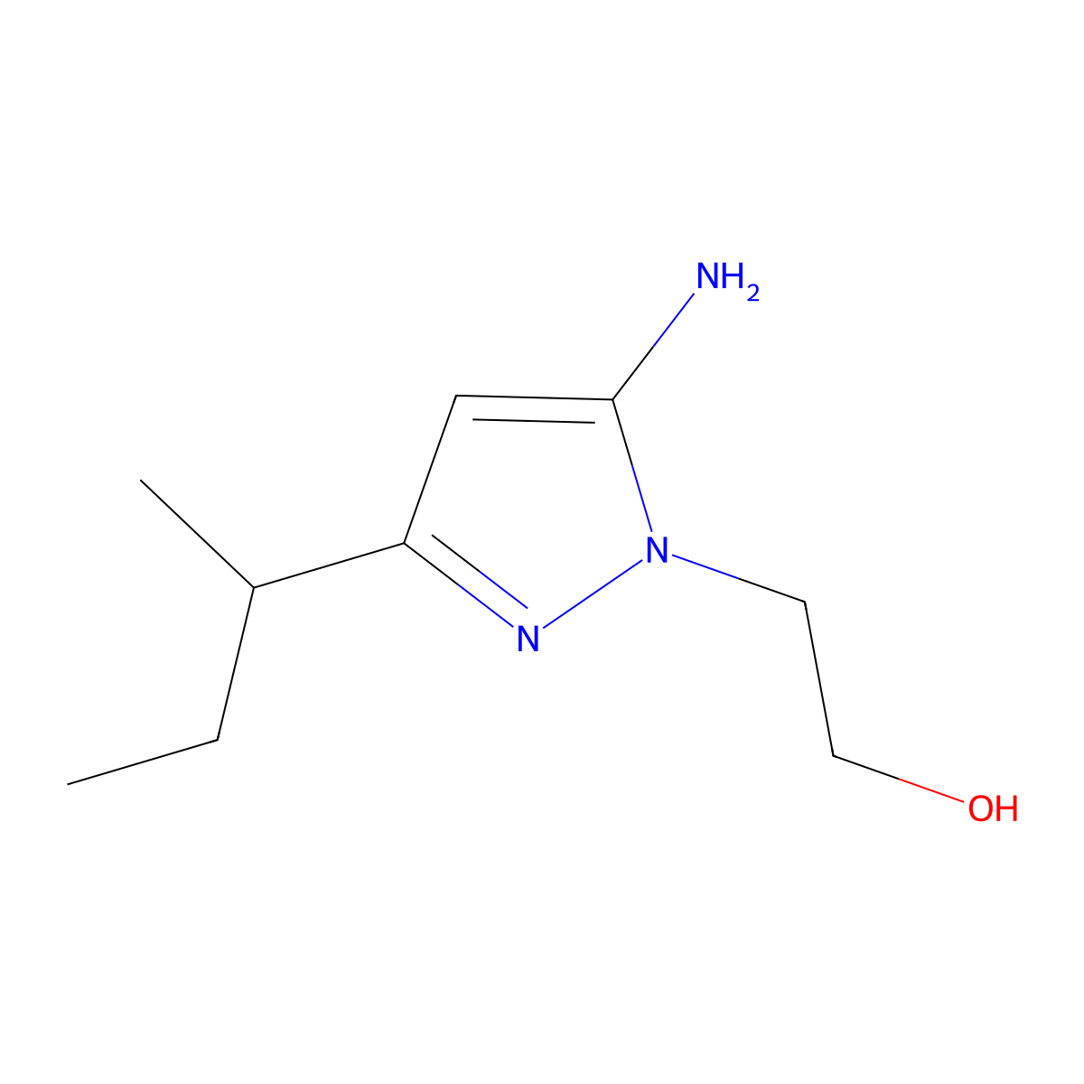 2-(5-Amino-3-(sec-butyl)-1h-pyrazol-1-yl)ethan-1-ol molecular structure, CAS 1152965-79-1