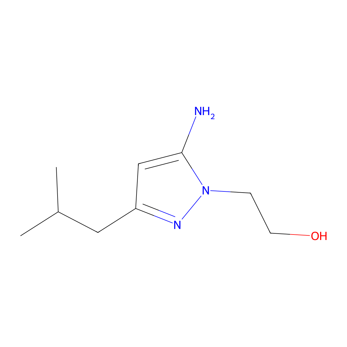 2-(5-Amino-3-isobutyl-1h-pyrazol-1-yl)ethan-1-ol molecular structure, CAS 1152965-89-3