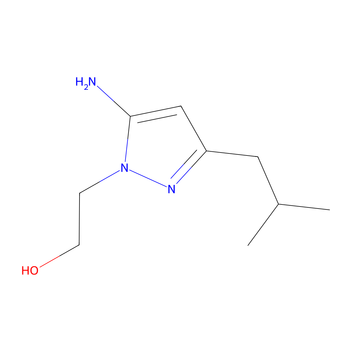 2-(5-Amino-3-isobutyl-1h-pyrazol-1-yl)ethan-1-ol molecular structure, CAS 1152965-89-3