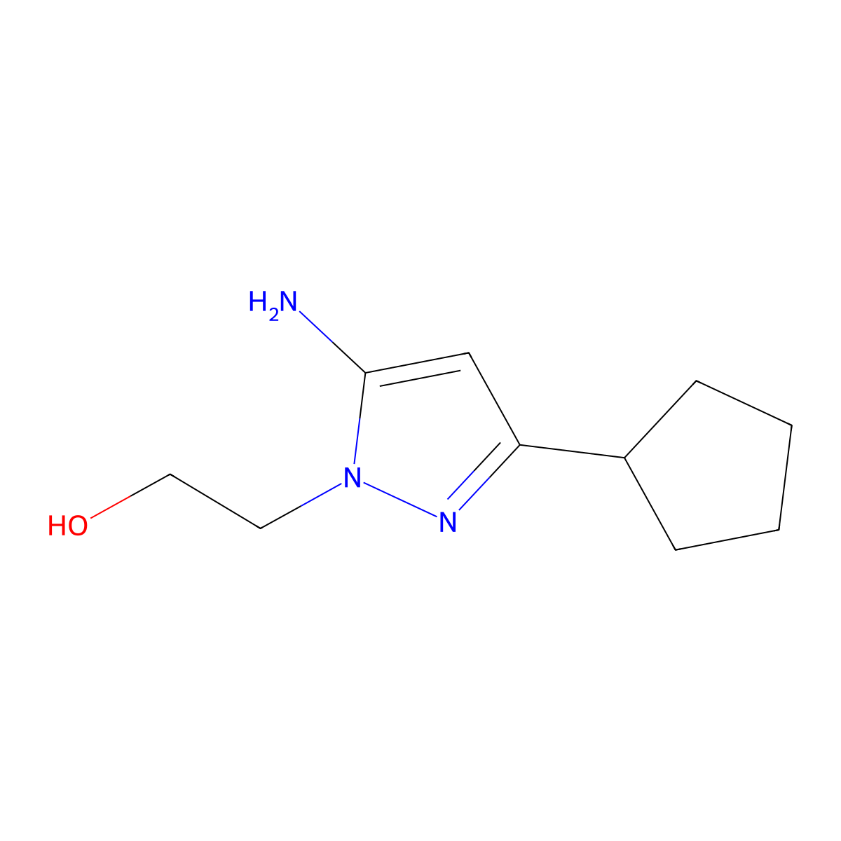 2-(5-Amino-3-cyclopentyl-1H-pyrazol-1-yl)ethan-1-ol molecular structure, CAS 1152965-93-9