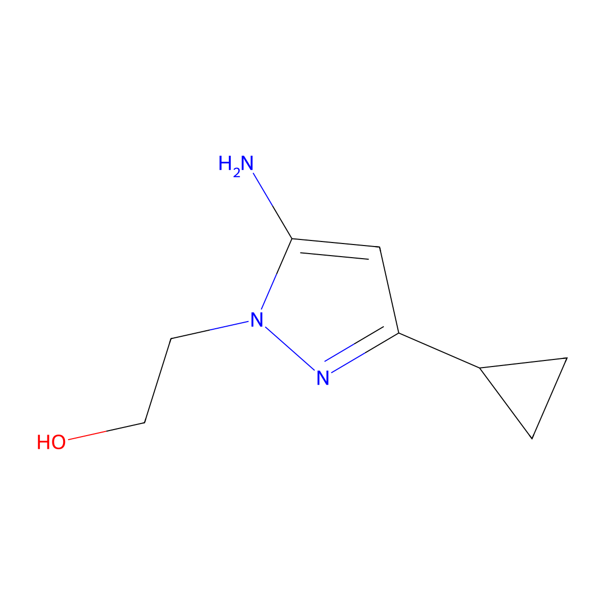 2-(5-Amino-3-cyclopropyl-1H-pyrazol-1-yl)ethanol molecular structure, CAS 1152966-21-6