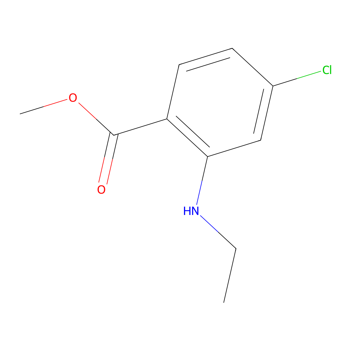 Methyl 4-chloro-2-(ethylamino)benzoate molecular structure, CAS 1152968-31-4