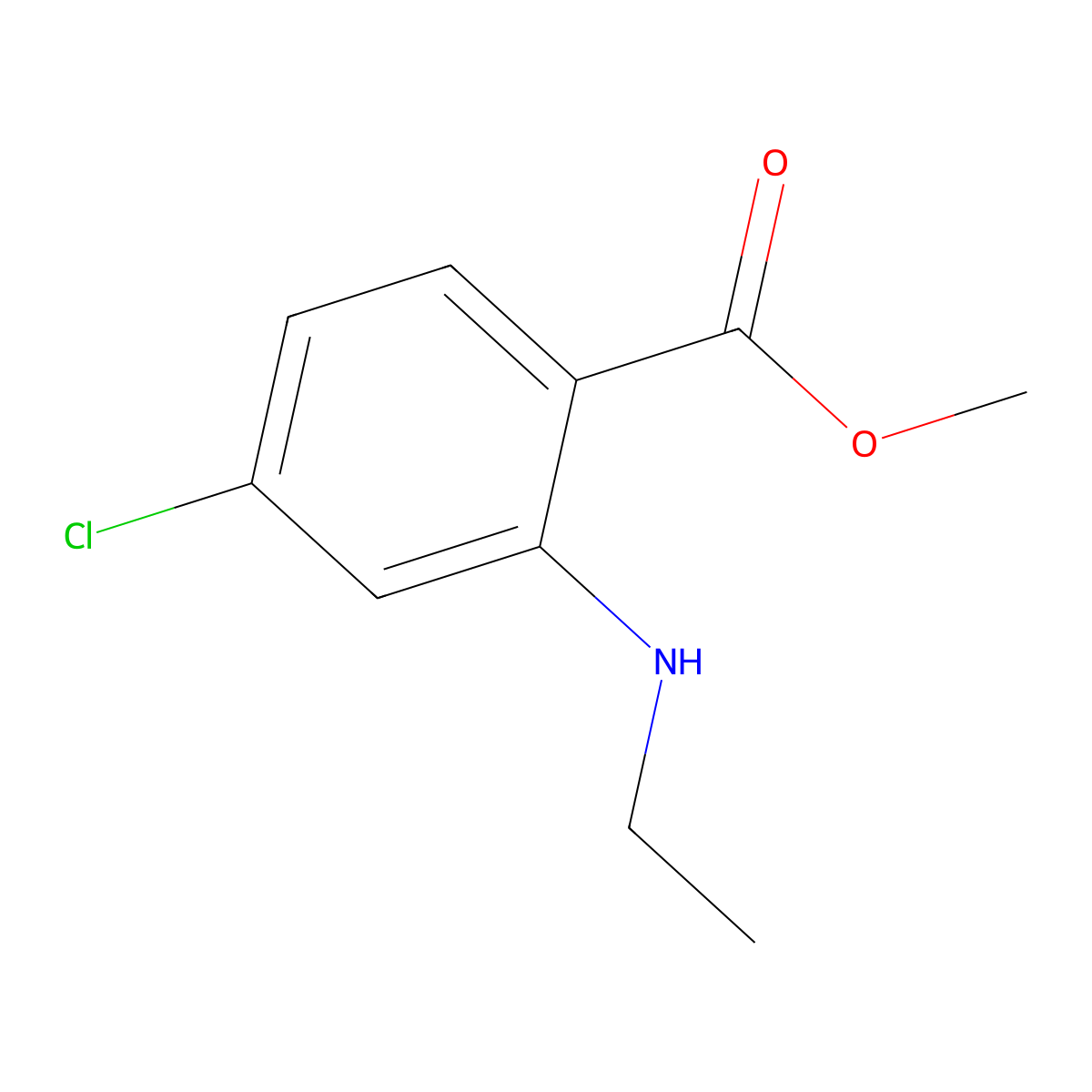 Methyl 4-chloro-2-(ethylamino)benzoate molecular structure, CAS 1152968-31-4