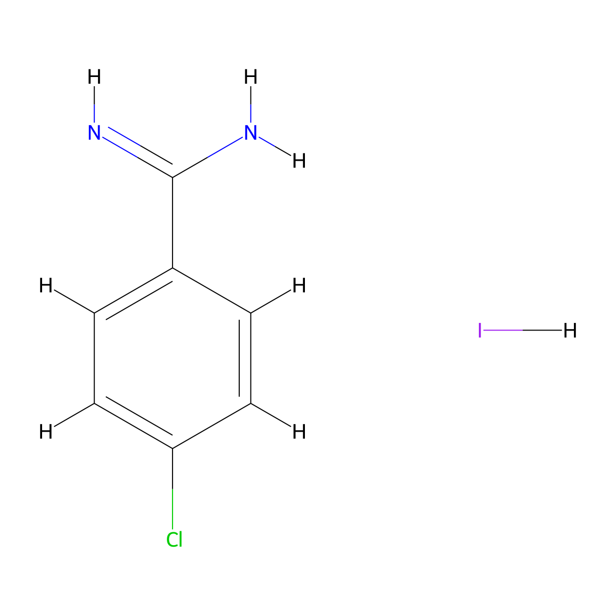 4-Chlorobenzamidine hydroiodide molecular structure, CAS 115297-57-9