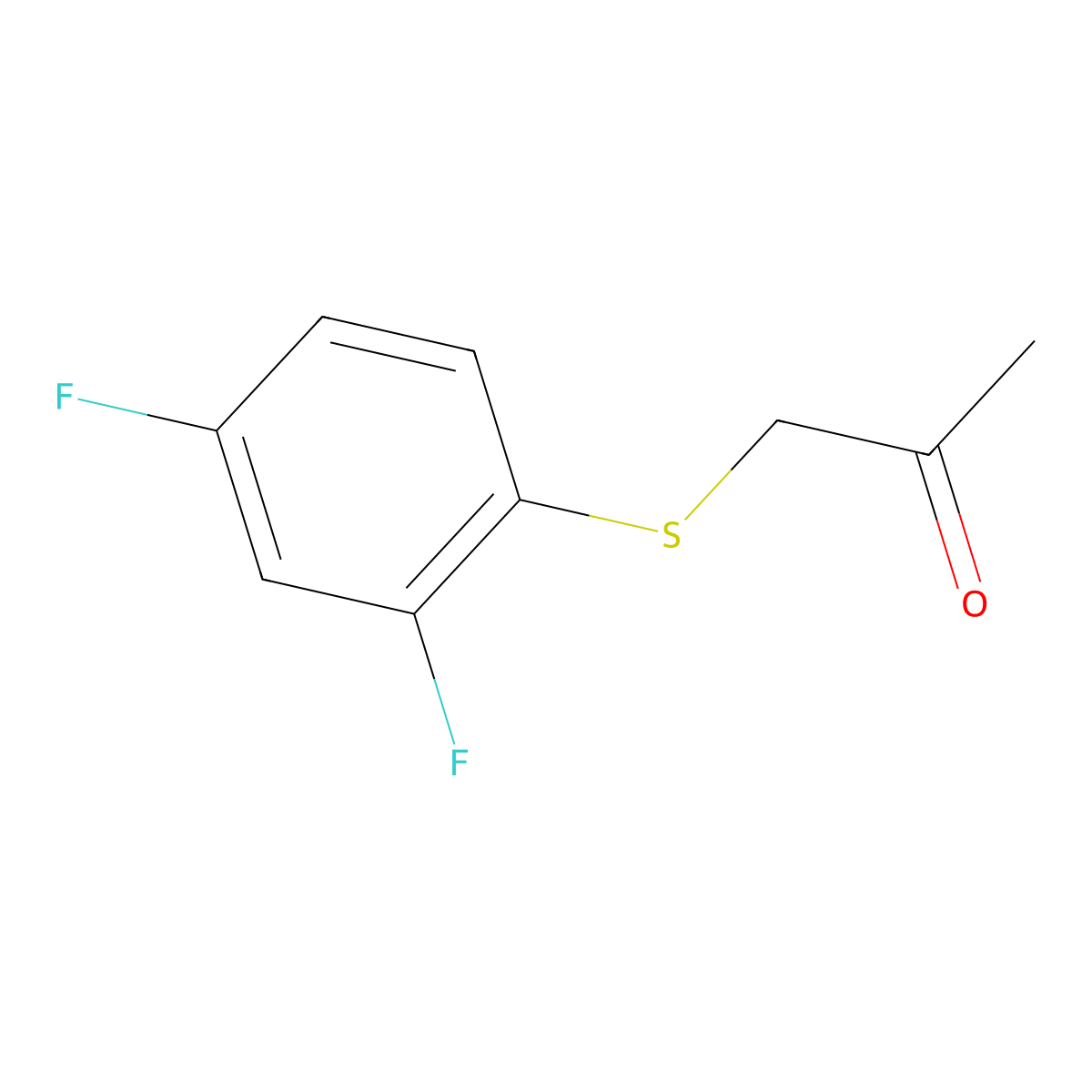 1-[(2,4-Difluorophenyl)sulfanyl]propan-2-one molecular structure, CAS 1152970-42-7