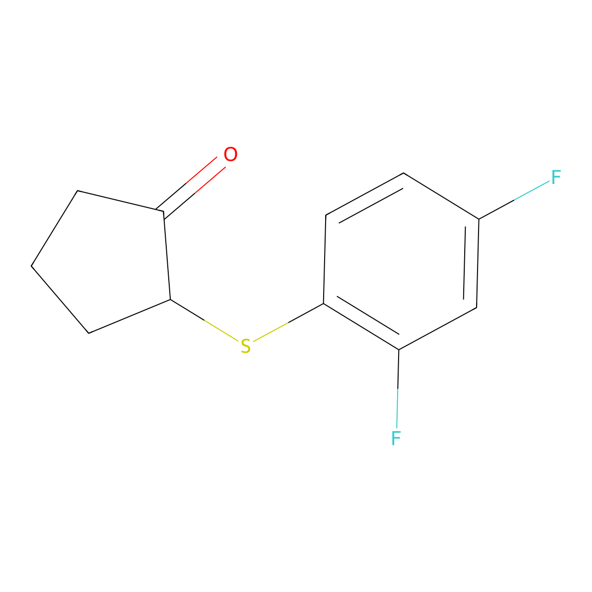 2-[(2,4-Difluorophenyl)sulfanyl]cyclopentan-1-one molecular structure, CAS 1152971-88-4