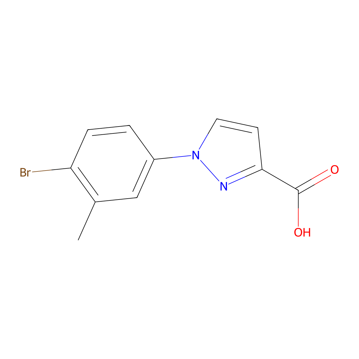1-(4-Bromo-3-methylphenyl)-1h-pyrazole-3-carboxylic acid molecular structure, CAS 1152972-58-1