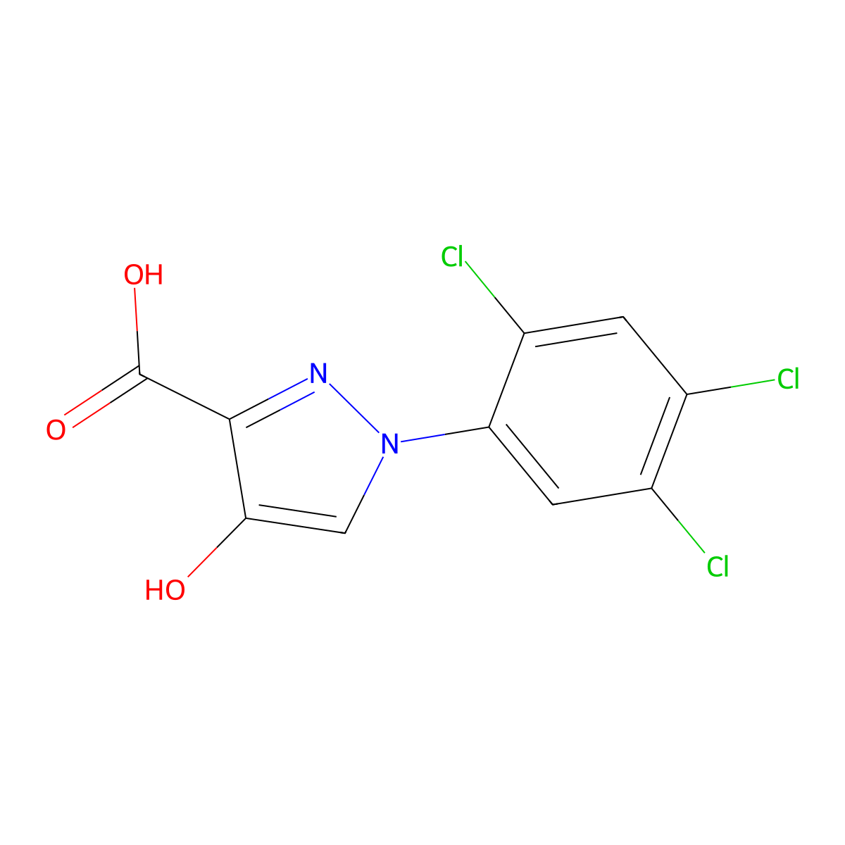 4-hydroxy-1-(2,4,5-trichlorophenyl)-1H-pyrazole-3-carboxylic acid molecular structure, CAS 1152972-73-0