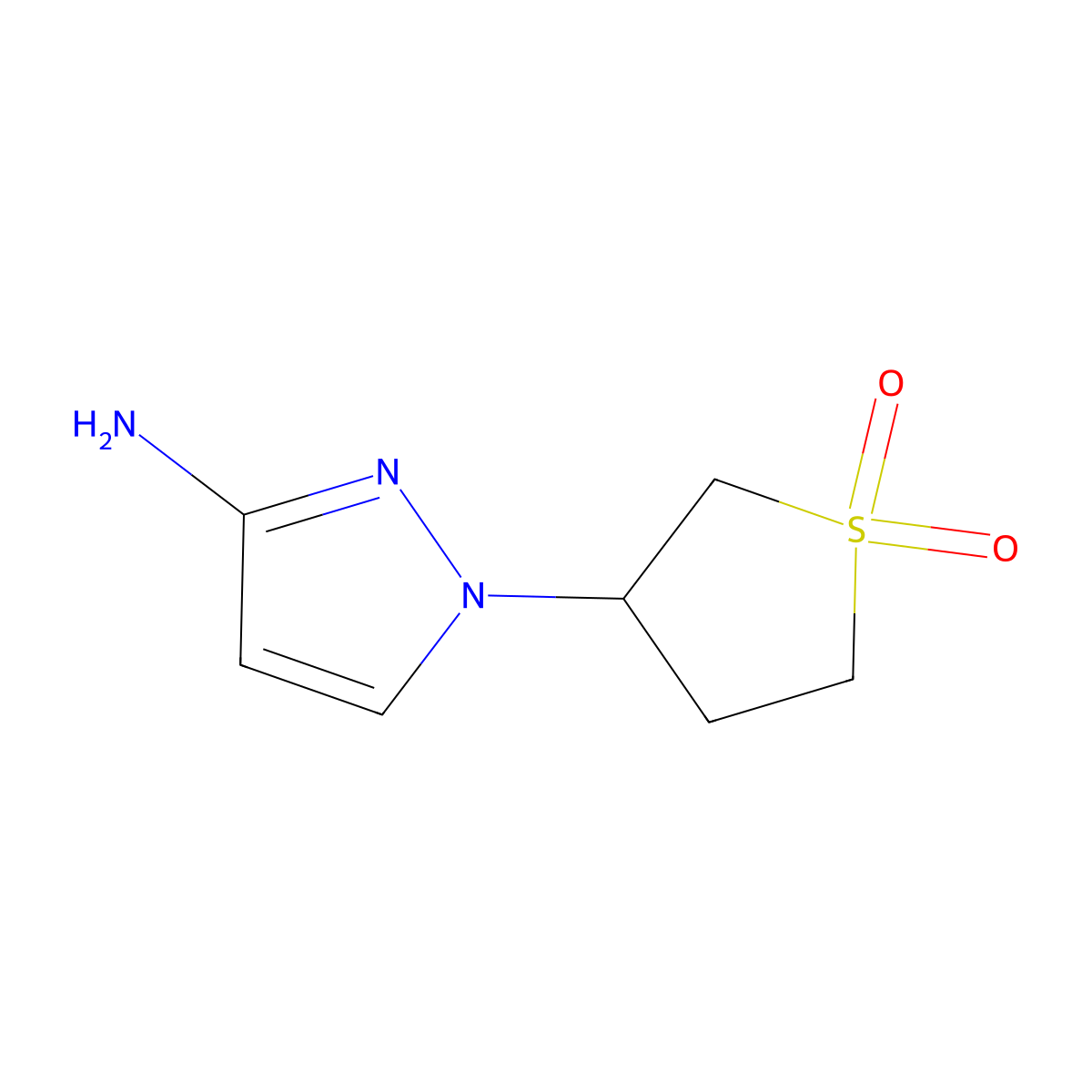 3-(3-Amino-1h-pyrazol-1-yl)tetrahydrothiophene 1,1-dioxide molecular structure, CAS 1152974-61-2