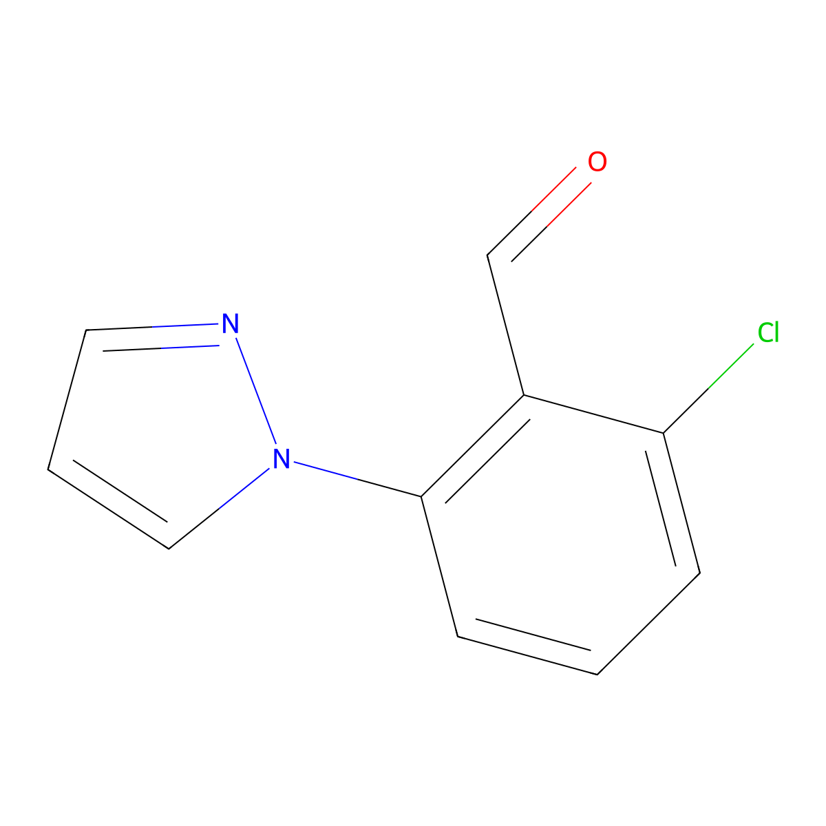 2-chloro-6-(1H-pyrazol-1-yl)benzaldehyde molecular structure, CAS 1152975-49-9