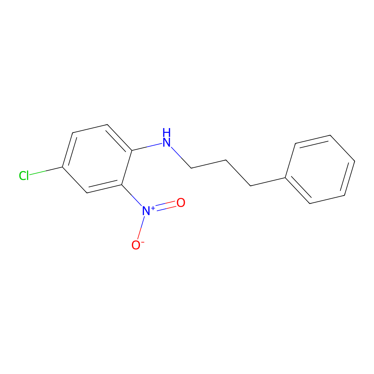 4-chloro-2-nitro-N-(3-phenylpropyl)aniline molecular structure, CAS 1152975-86-4