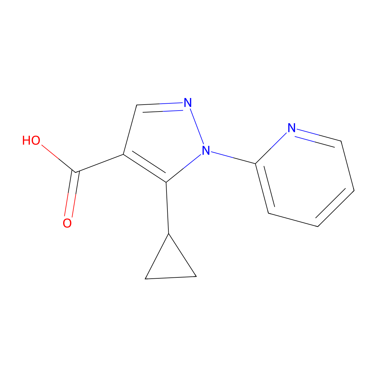 5-Cyclopropyl-1-(pyridin-2-yl)-1h-pyrazole-4-carboxylic acid molecular structure, CAS 1152975-89-7