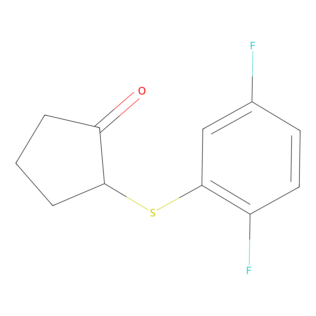 2-[(2,5-Difluorophenyl)sulfanyl]cyclopentan-1-one molecular structure, CAS 1152977-53-1