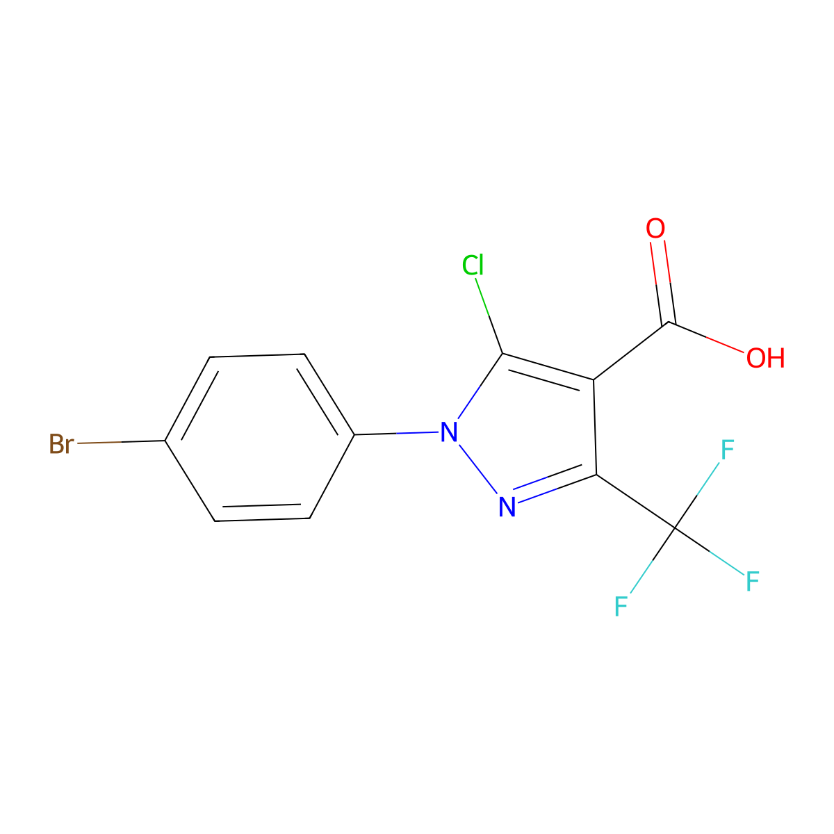 1-(4-Bromophenyl)-5-chloro-3-(trifluoromethyl)-1H-pyrazole-4-carboxylic acid molecular structure, CAS 1152979-18-4