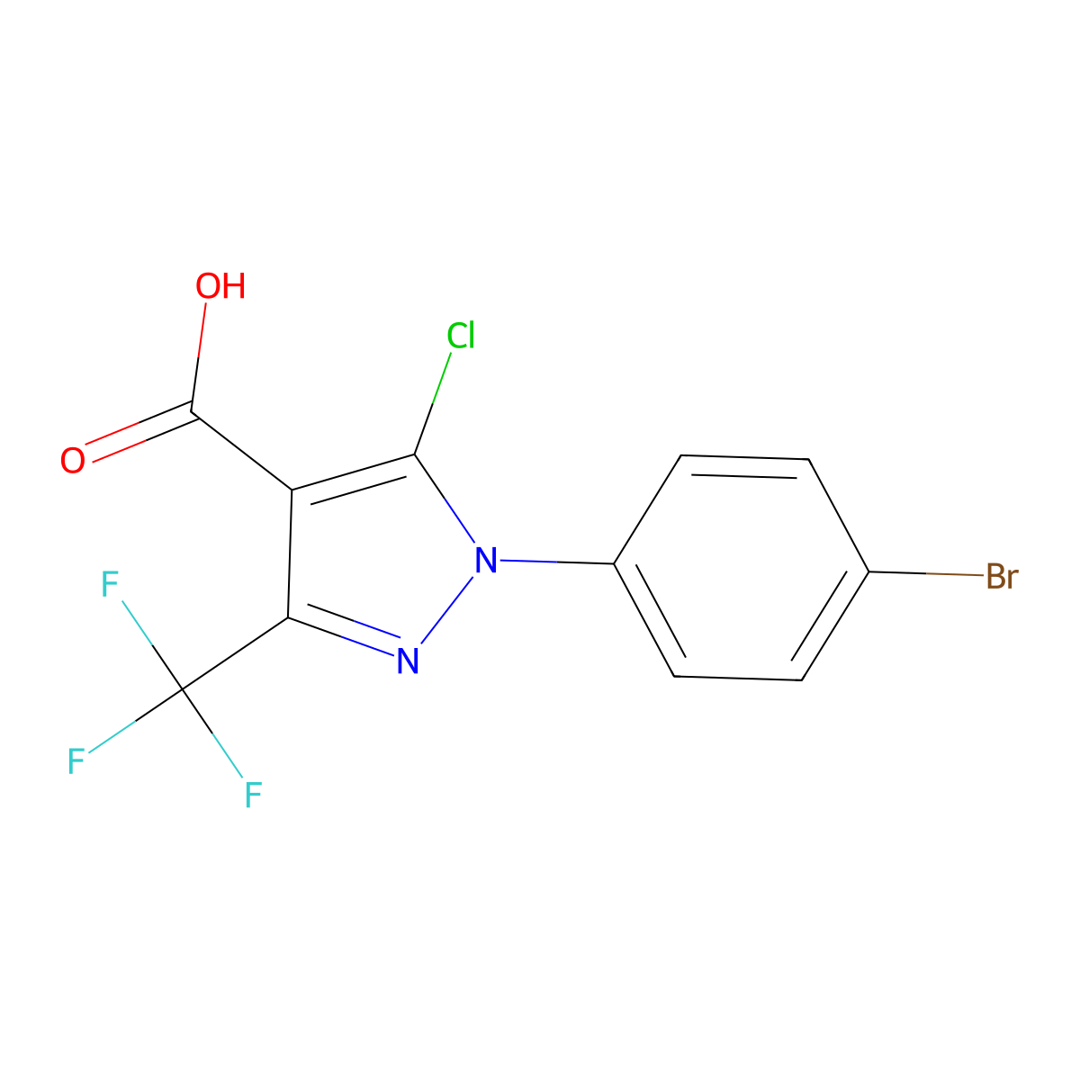 1-(4-Bromophenyl)-5-chloro-3-(trifluoromethyl)-1H-pyrazole-4-carboxylic acid molecular structure, CAS 1152979-18-4