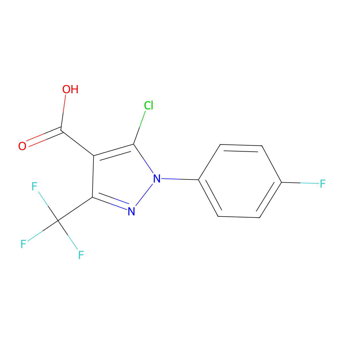 5-Chloro-3-(trifluoromethyl)-1-(4-fluorophenyl)-1H-pyrazole-4-carboxylic acid molecular structure, CAS 1152979-31-1