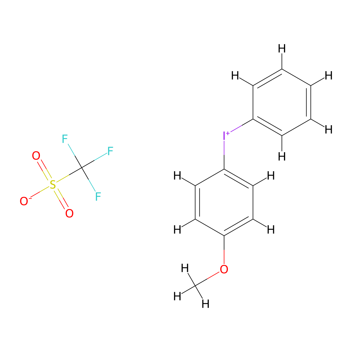 (4-Methoxyphenyl)(phenyl)iodonium trifluoromethanesulfonate molecular structure, CAS 115298-63-0