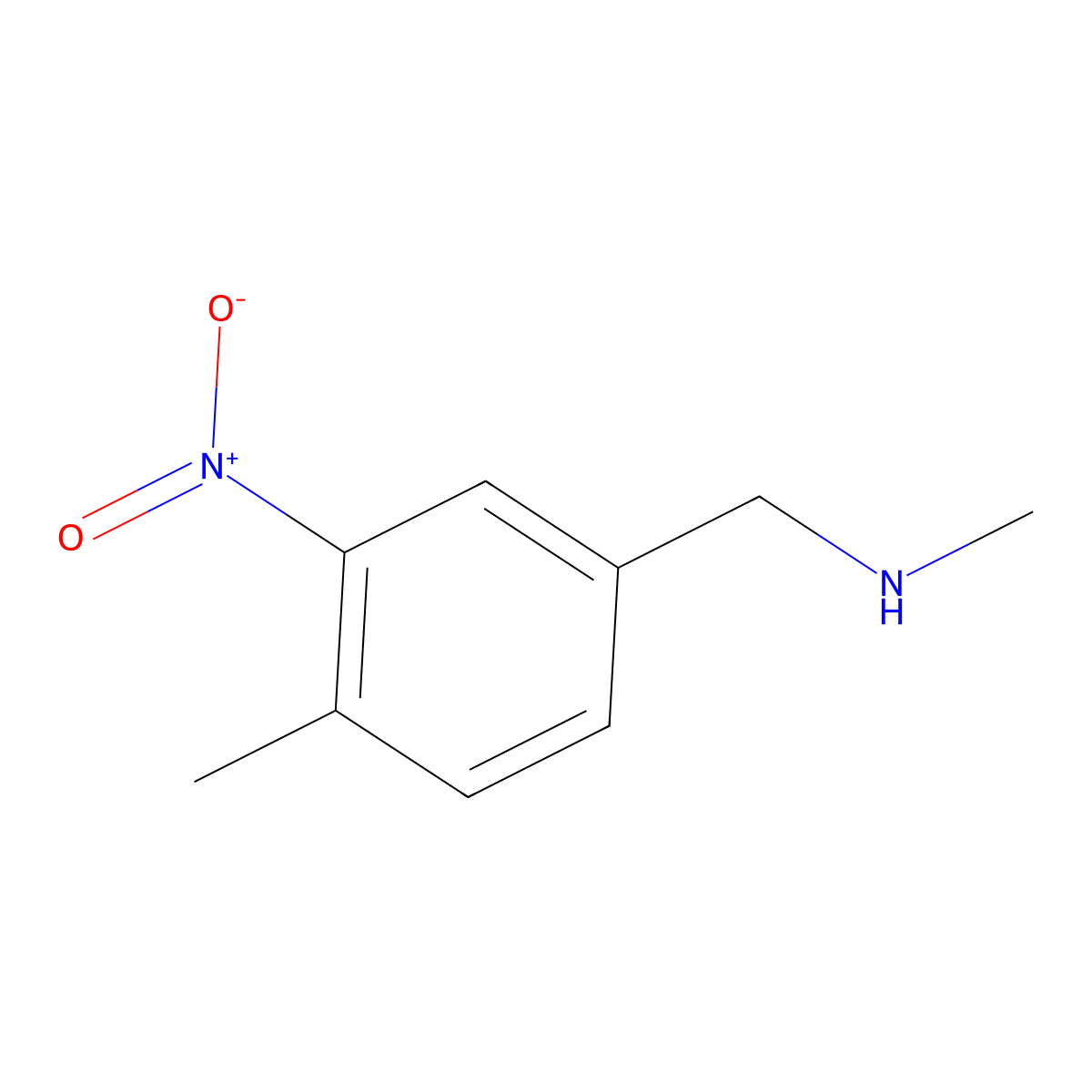 Methyl-(4-methyl-3-nitro-benzyl)-amine molecular structure, CAS 1152981-95-7