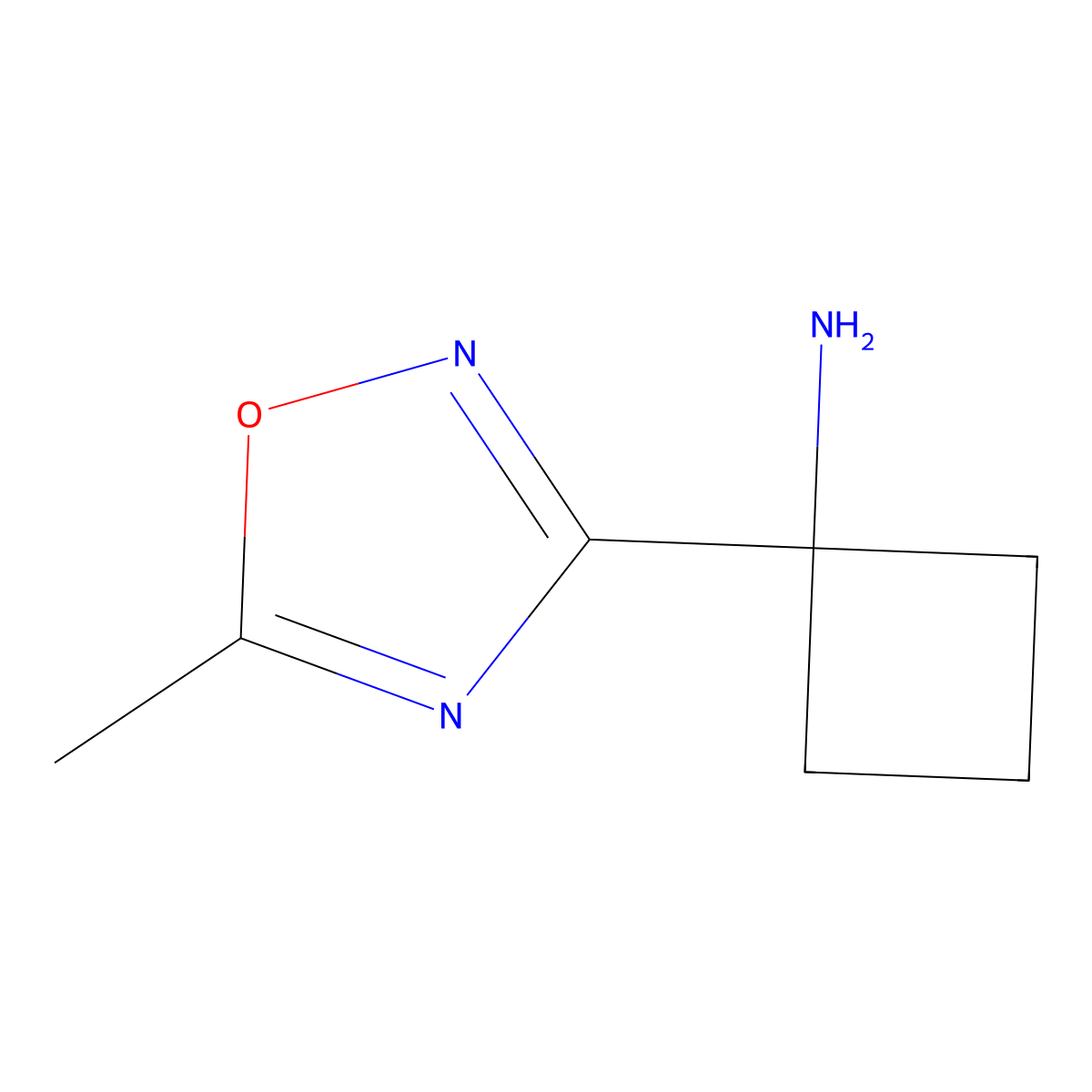 1-(5-Methyl-1,2,4-oxadiazol-3-yl)cyclobutan-1-amine molecular structure, CAS 1152982-44-9