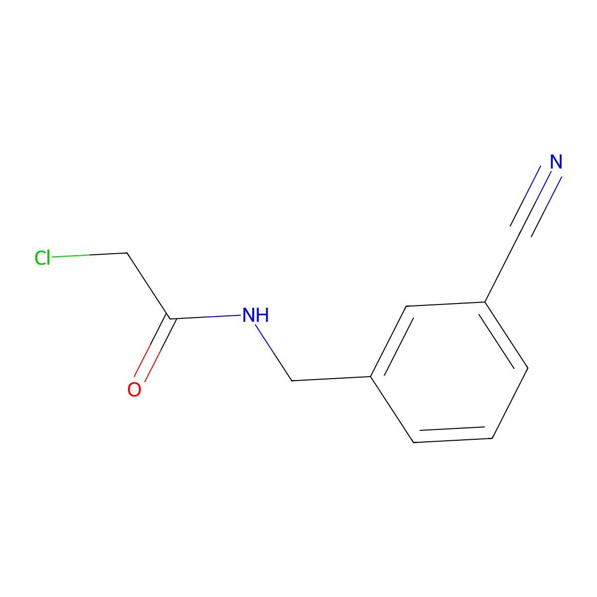 2-chloro-N-[(3-cyanophenyl)methyl]acetamide molecular structure, CAS 1152984-14-9