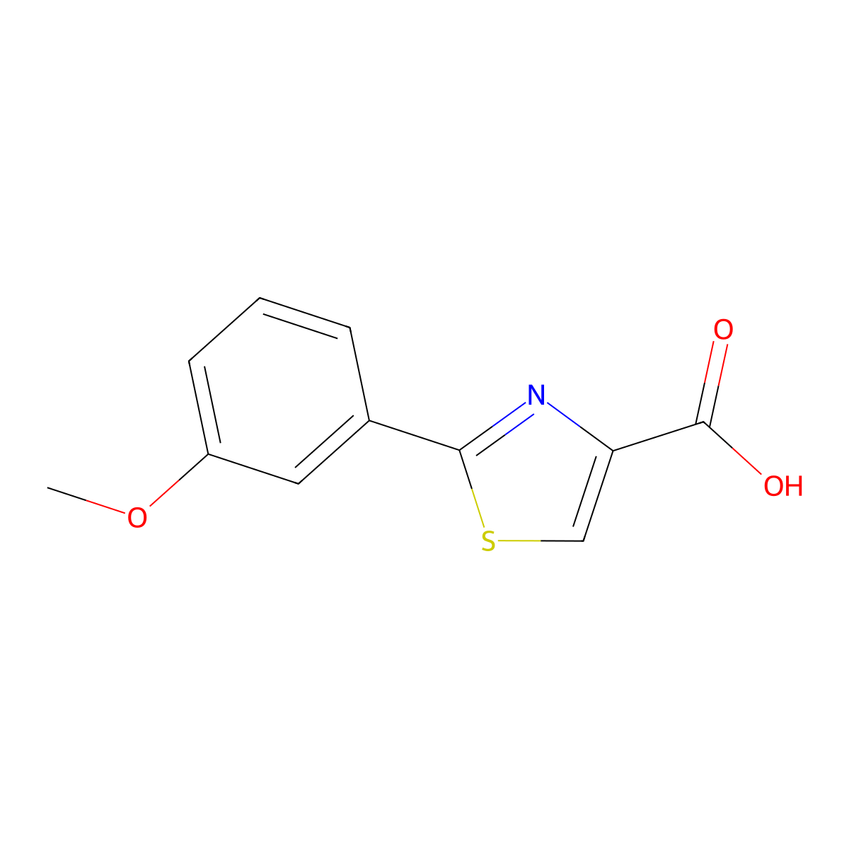 2-(3-Methoxyphenyl)-1,3-thiazole-4-carboxylic acid molecular structure, CAS 115299-07-5